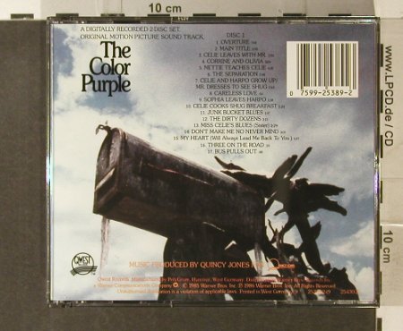 Color Purple,The: Origial Soundtrack by Quincy Jones, Qwest(9 25389-2), US, 1986 - 2CD - 95440 - 15,00 Euro