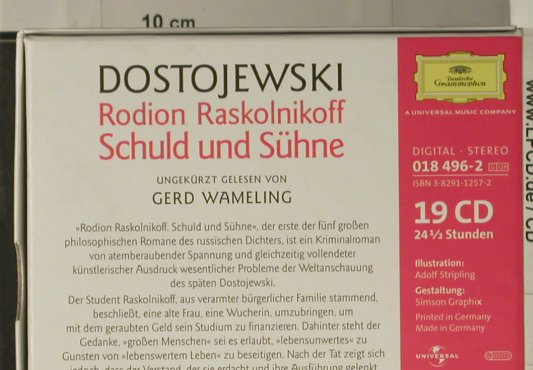 Dostojewski: Rodion Raskolnikoff,Box, Deutsche Grammophon, D, 2002 Typ: 19CD Best.-Nr.: 97165 Preis: 25,00 Euro