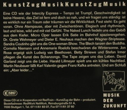 V.A.Red Train: KunstZugMusik, 23Tr., Musik der Zukunkt(MZ 92201), D, 1992 - CD - 98958 - 10,00 Euro