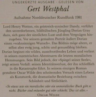 Wilde,Oscar: Das Bildnis des Dorian Gray, NDR'81, Deutsche Grammophon, D, 1994 Typ: 7CD Best.-Nr.: 99944 Preis: 20,00 Euro