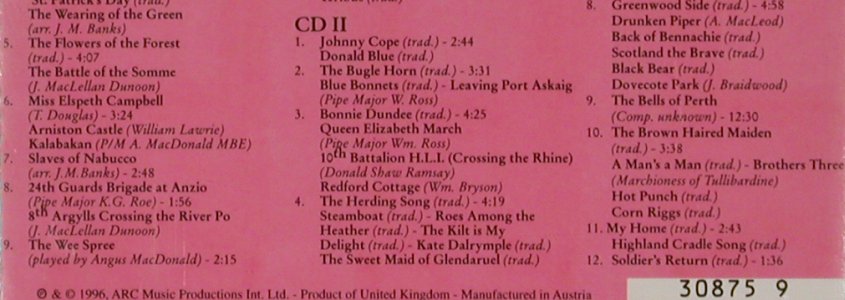 Queen's Royal Pipers: Best of Scottish Pipes and Drums, ARC Music (30 875 9), D, 1996 Typ: 2CD Best.-Nr.: 81163 Preis: 5,00 Euro