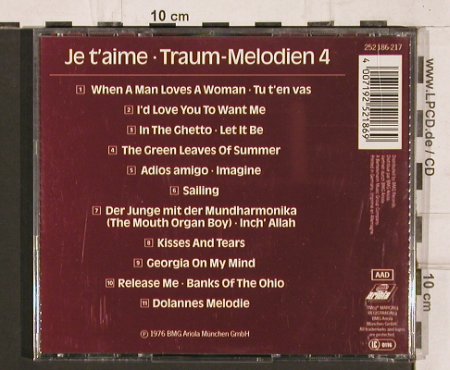 Ventura Orch.,Anthony: Je t'aime  4 (1976), WEA (252 186), D Typ: CD Best.-Nr.: 81973 Preis: 10,00 Euro