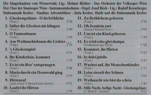 V.A.Süßer die Glocken nie klingen..: SängerknabWienerwald...Jutta Kerber, da music(), D, FS-NEW,  - CD - 83725 - 10,00 Euro
