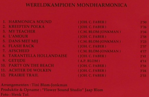 Faber,Joh.C.: Harmonica Sound, Wereldkampioen, Flower Sound Record(FSR 1001), , 1994 - CD - 83925 - 7,50 Euro