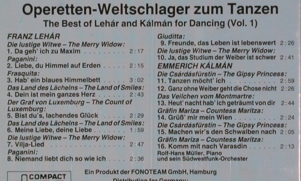 V.A.Operetten-Weltschlager: The Best of Lehar,Kalman f.dancing, Sonia(77022), D, instrum,  - CD - 83929 - 6,00 Euro