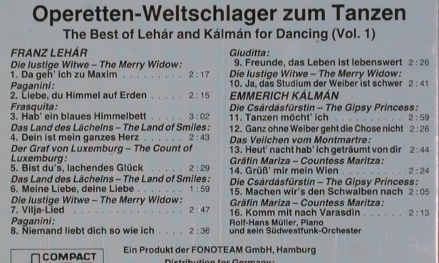 V.A.Operetten-Weltschlager: The Best of Lehar,Kalman f.dancing, Sonia (77022), D, instrum Typ: CD Best.-Nr.: 83929 Preis: 6,00 Euro