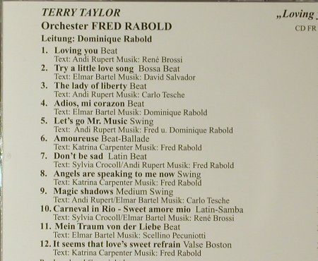 Rabold,Fred - Orch. - Terry Taylor: Loving You, Fred Rabold(CD FR 6100), D,  - CD - 83941 - 10,00 Euro