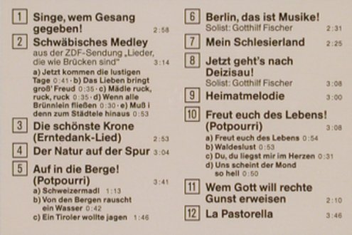 Fischer,Gotthilf u.d.Fischer Chöre: Heimatmelodien, convoy, D Typ: CD Best.-Nr.: 83958 Preis: 5,00 Euro
