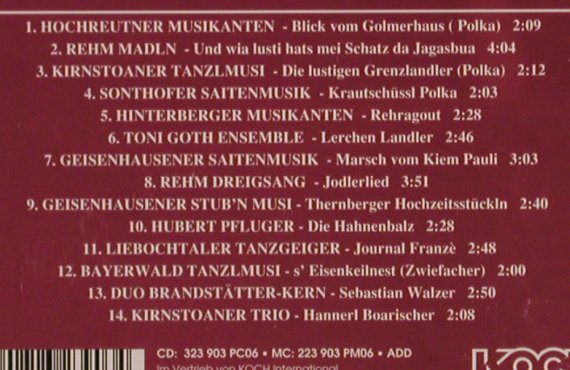 V.A.Echte Volksmusik Aus Salzburg: Hochreutner Musikanten.KirnstoanerT, Koch (323 903 PC06), D, 1997 Typ: CD Best.-Nr.: 83988 Preis: 5,00 Euro