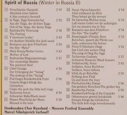 Don Kosaken Chor Russland: Spirit Of Russia, Koch Schwann (3-6462-2), A, 1996 Typ: CD Best.-Nr.: 83994 Preis: 7,50 Euro