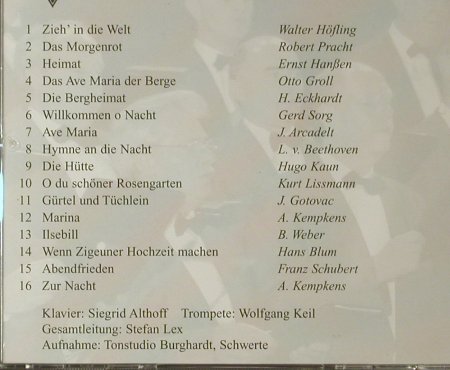 MGV Drensteinfurt 1910 e.V.: Zieh in die Welt, S.Lex, D&B (1488), D, 2001 Typ: CD Best.-Nr.: 84003 Preis: 10,00 Euro