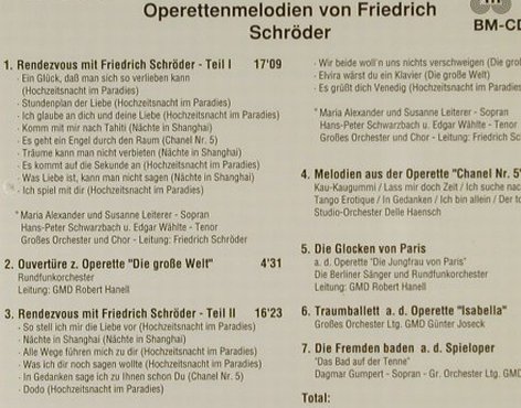 Schröder,Friedrich-OperettenMelodie: Ein Glück das man sich so verlieben, Bella Musica(), ,  - CD - 84005 - 5,00 Euro