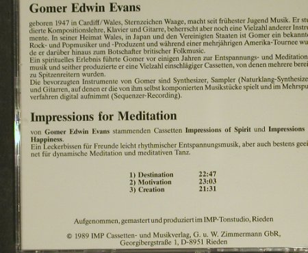 Evans,Gomer Edwin: Impressions for Meditation, IMP(), D, 1989 - CD - 84098 - 7,50 Euro