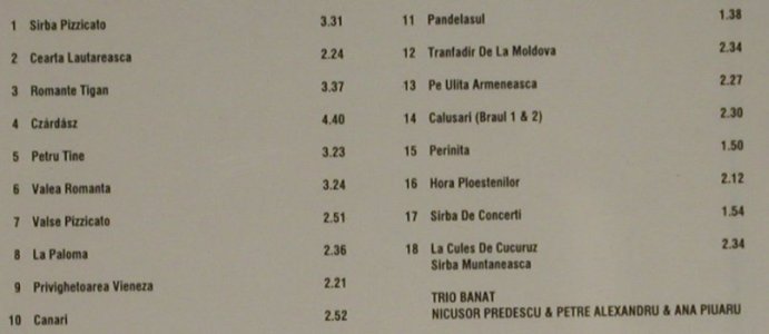 Trio Banat - Folk of the World: Romania / Rumänien ,18 Tr., ZYX(), D, 1999 - CD - 84199 - 6,00 Euro