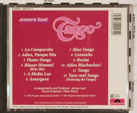 Last,James: Tango, Polydor(800 016-2), D, 1981 - CD - 84297 - 10,00 Euro