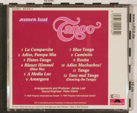 Last,James: Tango, Polydor (800 016-2), D, 1981 Typ: CD Best.-Nr.: 84297 Preis: 10,00 Euro