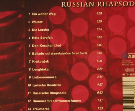 Efim Jourist & Ensemble: Russian Rhapsody, FS-New, Warner, , 2001 Typ: CD Best.-Nr.: 96827 Preis: 11,50 Euro