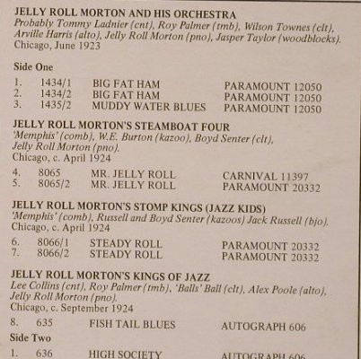 Morton,Jelly Roll: The J.R.Morton Rarities, Rhapsody(RHA 6021), UK,  - LP - F902 - 5,00 Euro