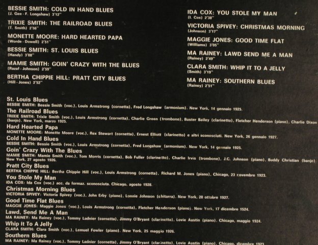 V.A.I Grandi Cantani di Blues: Bessie Smith...Ma Rainey, Variety/Archivi d.J.(REL-ST 19222), I, 1974 - LP - H6573 - 6,00 Euro