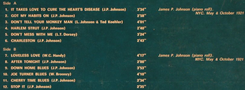 Johnson,James P.: At his Rare of All Rarest PerfVol.1, Kings Of Jazz/Five Star8(KLJ 20008), I,  - LP - H6896 - 5,50 Euro