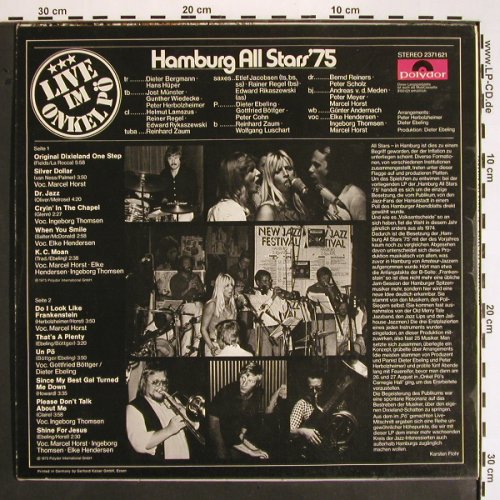 Hamburg All Stars '75: Onkel Pös Carnegie Hall, Polydor(2371 621), D, 1975 - LP - V1510 - 20,00 Euro