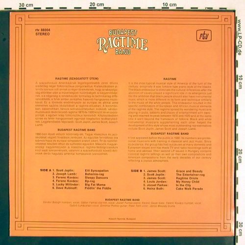 Budapest Ragtime Band: Rag Day, rtv(rtv 88004), H, 1988 - LP - V2226 - 7,50 Euro