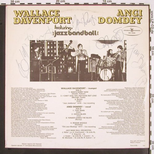 Davenport,Wallace & Angi Domdey: Same,feat. Jazz Band Ball, signiert, Muza(SX 1529), PL, 1977 - LP - V2254 - 7,50 Euro