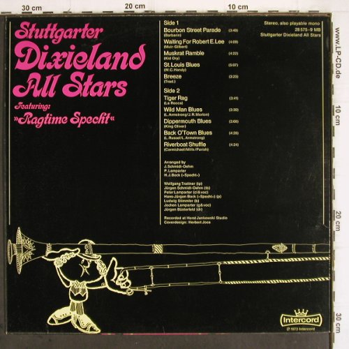 Stuttgarter Dixieland All Stars: Same, feat. Ragtime Specht, Intercord (28 575-9 MB), D, 1973 Typ: LP Best.-Nr.: V347 Preis: 7,50 Euro