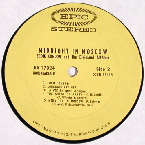 Condon,Eddie &t.Dixieland All-Stars: Midnight in Moscow, m-/stoc, Epic (LA 16024), US, 1962 Typ: LP Best.-Nr.: V3540 Preis: 7,50 Euro