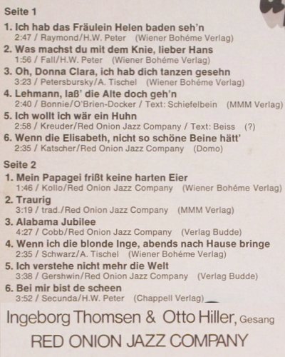 Red Onion Jazz Company: Dauerbrenner - Up to date, Audi Ton (909-2-121092), D, 1973 Typ: LP Best.-Nr.: V3589 Preis: 6,00 Euro