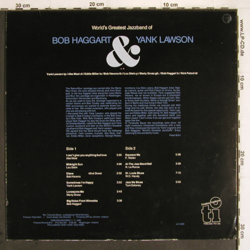 Haggart,Bob & Yank Lawson: World's Greatest Jazzband of, Timeless(TTD 533), EEC,m-/vg+, 1986 - LP - X1070 - 3,00 Euro