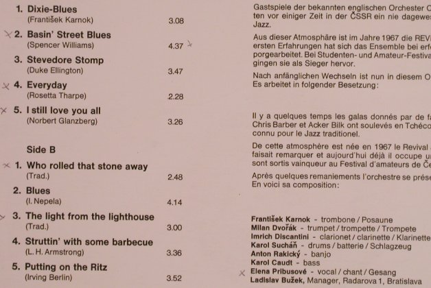Revival Jazz-Band Bratislava: Same, Heco(LP 33 007), CH,  - LP - X1231 - 9,00 Euro