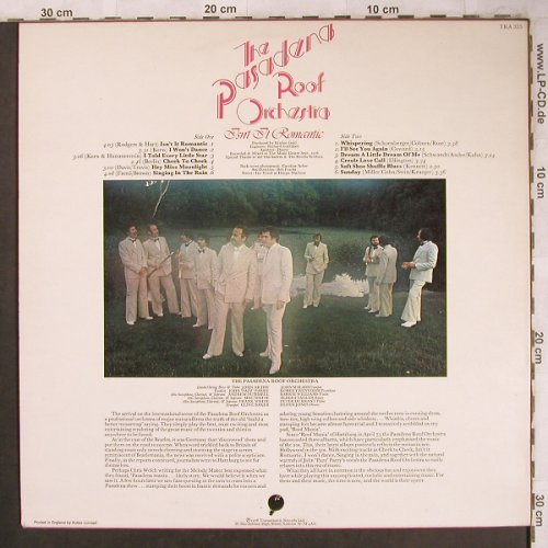 Pasadena Roof Orchestra: Isn't it Romantic, Transatlantic(TRA 335), UK, 1976 - LP - X4643 - 7,50 Euro