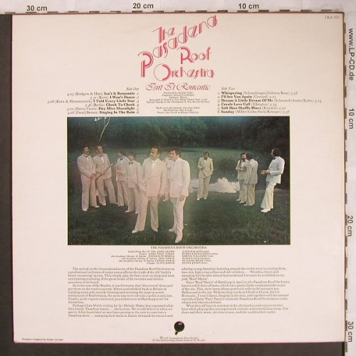 Pasadena Roof Orchestra: Isn't it Romantic, Transatlantic (TRA 335), UK, 1976 Typ: LP Best.-Nr.: X4643 Preis: 7,50 Euro