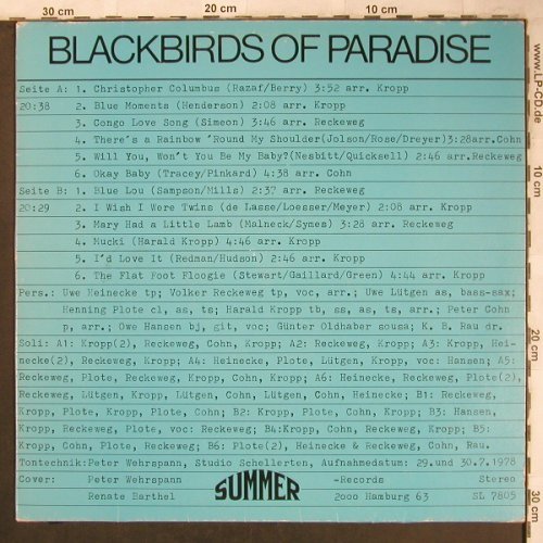 Blackbirds Of Paradise: Same, Summer(SL 7805), D, 1978 - LP - X4734 - 6,00 Euro