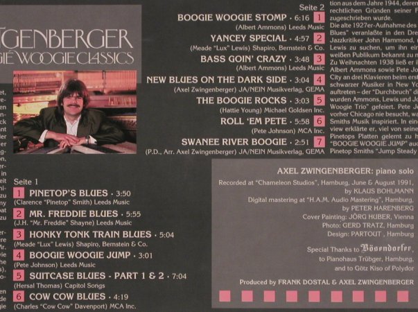 Zwingenberger,Axel: Boogie Woogie Classics, Polydor (511 629-1), D, 1992 Typ: LP Best.-Nr.: X4836 Preis: 7,50 Euro
