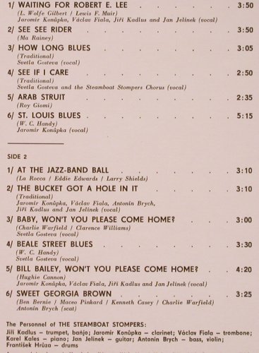 Steamboat Stompers: feat. Svetla Gosteva,kleine Welle, Supraphon (1 15 1100), CZ, 1971 Typ: LP Best.-Nr.: X4850 Preis: 5,00 Euro