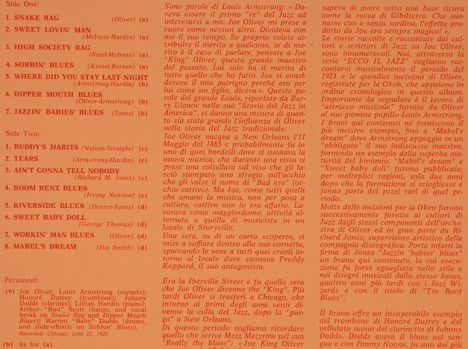 King Oliver's Jazz Band: Really The Jazz, Parlophone (C 054-05639), I, Ri Typ: LP Best.-Nr.: X6757 Preis: 7,50 Euro
