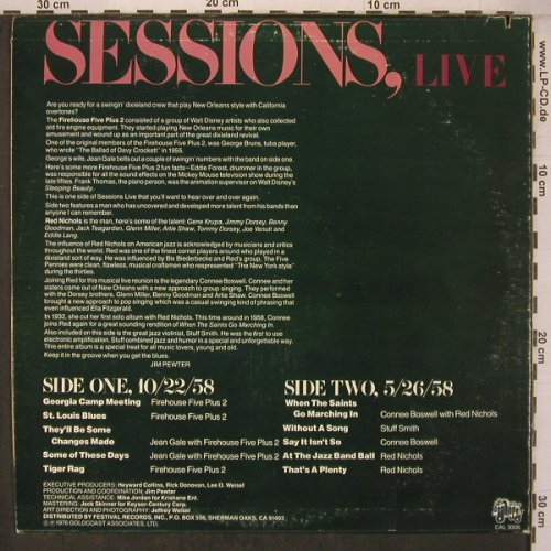 Nichols,Red & Firehouse Five plus 2: Sessions, Live, m-/vg+, Calliope (CAL 3006), US, co, 1976 Typ: LP Best.-Nr.: X7450 Preis: 7,50 Euro