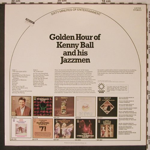 Ball,Kenny and his Jazzmen: Golden Hour Of, m-/VG+, GoldenHour(GH 512), UK,  - LP - X7614 - 5,00 Euro