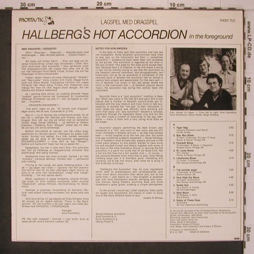 Hallberg's Hot Accordeon: In The Foreground, Phontastic(PHONT 7532), S, 1981 - LP - X7625 - 9,00 Euro