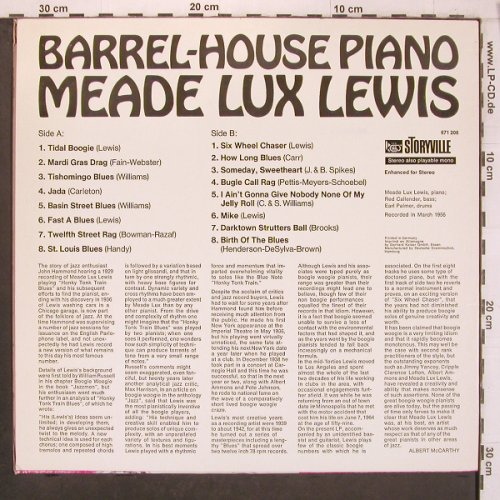 Meade Lux Lewis: Barrel House Piano, rec 1956, Storyville (671 208), D Typ: LP Best.-Nr.: X8084 Preis: 6,00 Euro