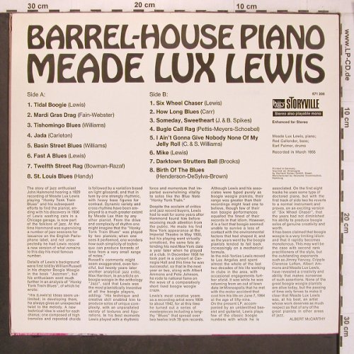 Meade Lux Lewis: Barrel House Piano, rec 1956, Storyville(671 208), D,  - LP - X8084 - 6,50 Euro