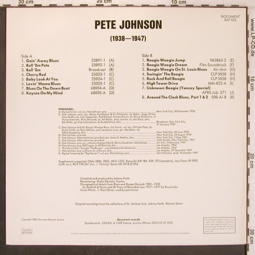 Johnson,Pete: 1938-1947, Document(DLP 535), A, LimEd.,  - LP - X8096 - 7,50 Euro