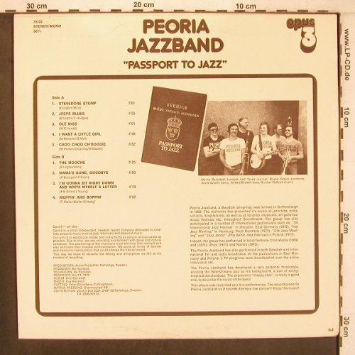 Peoria Jazzband: Passport to Jazz, Opus 3 (78-02), S, 1978 Typ: LP Best.-Nr.: X8144 Preis: 9,00 Euro