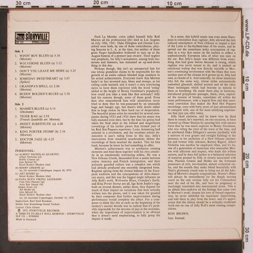 Morton,Jelly Roll: A Tribute To,A.Nicholas.. Papa Bue', Storyville(SLP 221), DK, 1972 - LP - Y1842 - 7,50 Euro