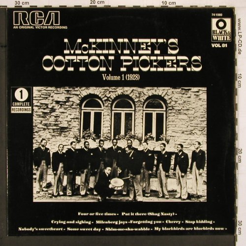 Mc Kinney's Cotton Pickers: Vol.1 (1928), RCA (741 080), F Typ: LP Best.-Nr.: Y2035 Preis: 7,50 Euro