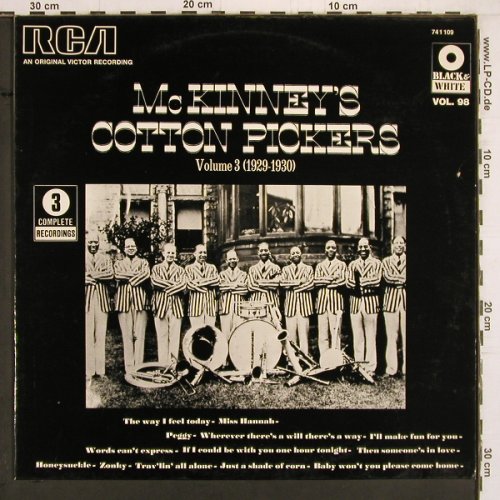 Mc Kinney's Cotton Pickers: Vol.3 (1929-1930), RCA (741 109), F Typ: LP Best.-Nr.: Y2036 Preis: 7,50 Euro