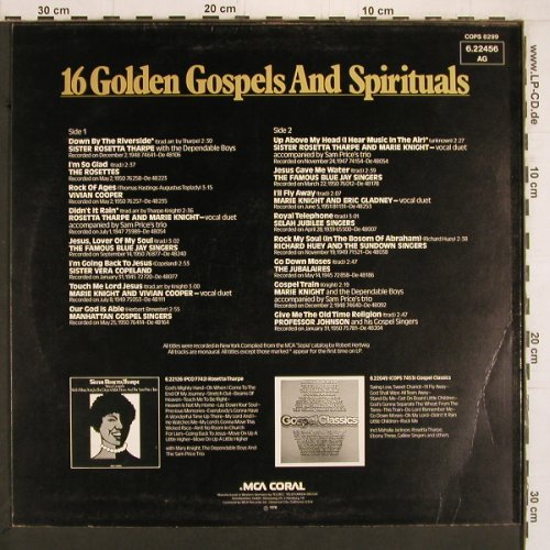 V.A.16 Golden Gospels and Spiritual: Sister Rosetta Tharpe.. ProfJohnson, MCA(6.22456 AG), D, 1976 - LP - Y2124 - 7,50 Euro