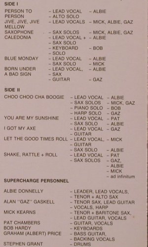 Supercharge: Live At Maxim's atT.Onassis'Wedding, Memo Music (MP 1985001), D, 1985 Typ: LP Best.-Nr.: Y2329 Preis: 6,00 Euro